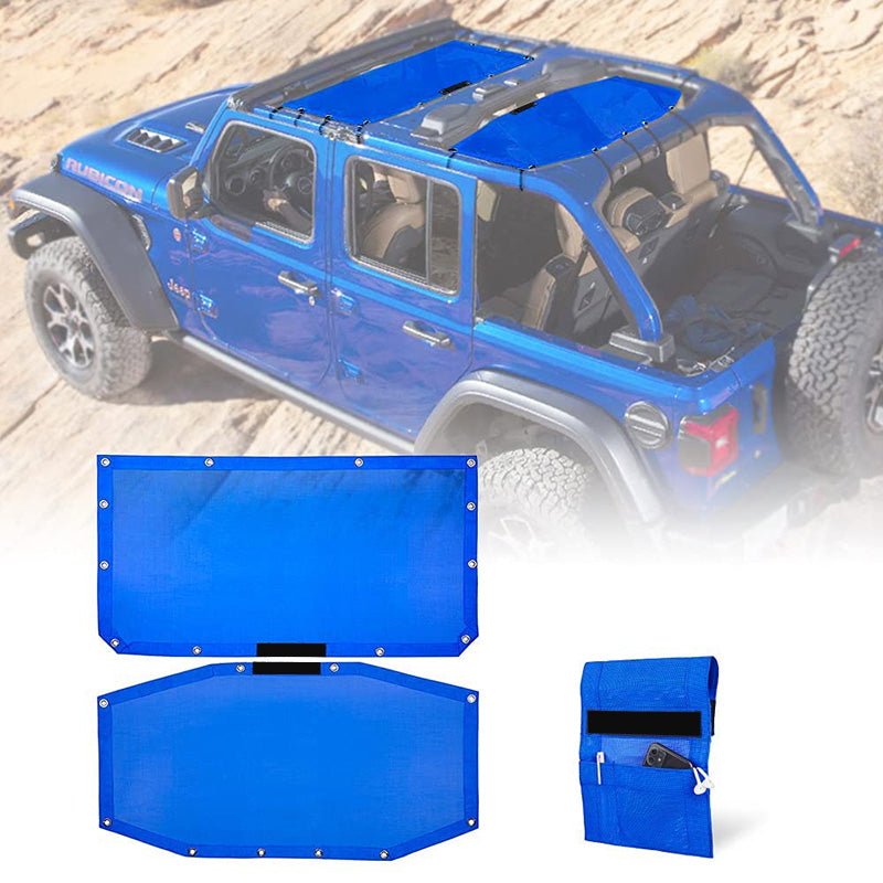 Top Mesh Sun Shade for 2018+ Jeep Wrangler JLU 4 Door