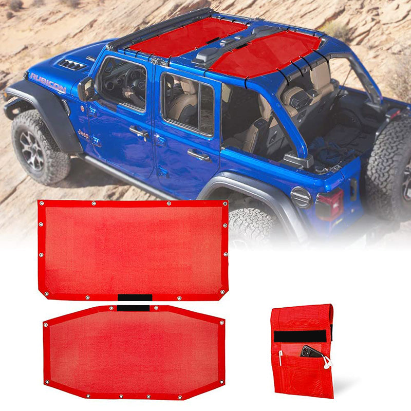 Top Mesh Sun Shade for 2018+ Jeep Wrangler JLU 4 Door