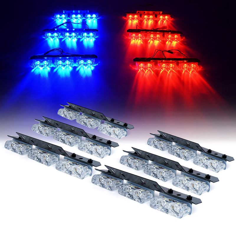 USA ONLY 36 LED Patrol Series Red Blue Grille Strobe Light Set