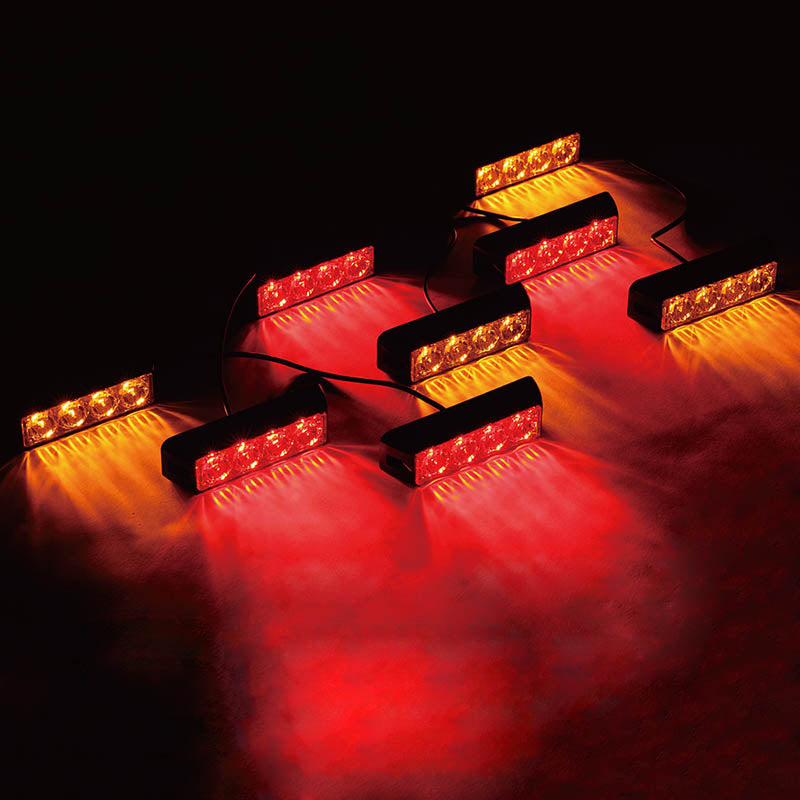 USA ONLY Amber/Red G1 Series 8 LED Hide A Way Emergency Strobe Light Set