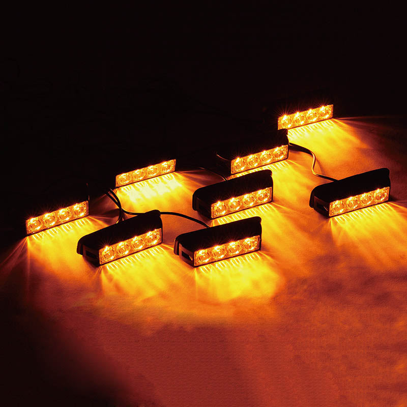USA ONLY Amber G1 Series 8 LED Hide A Way Emergency Strobe Light Set