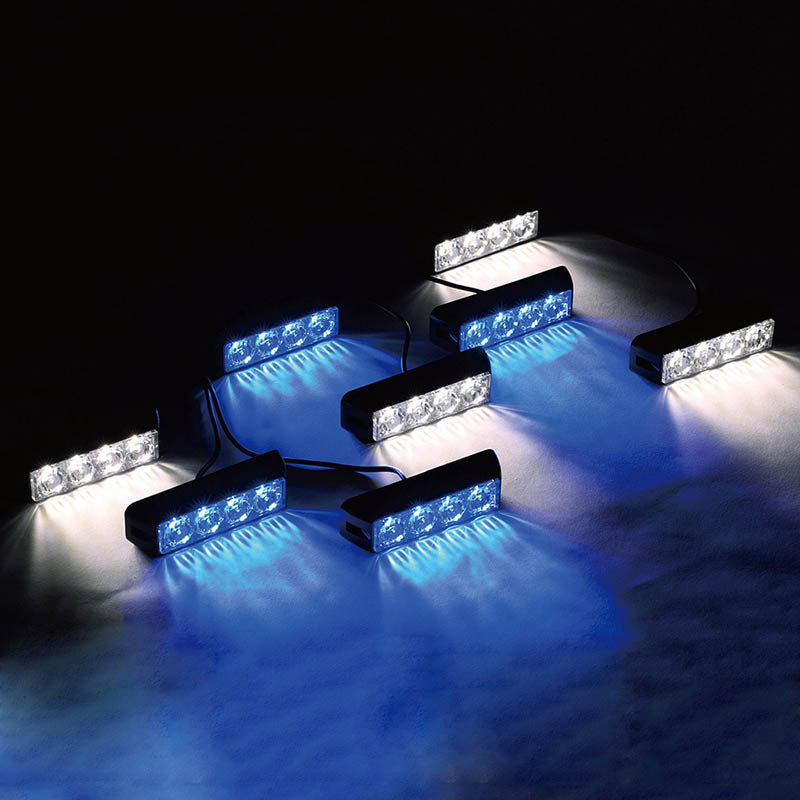 USA ONLY Blue/White G1 Series 8 LED Hide A Way Emergency Strobe Light Set