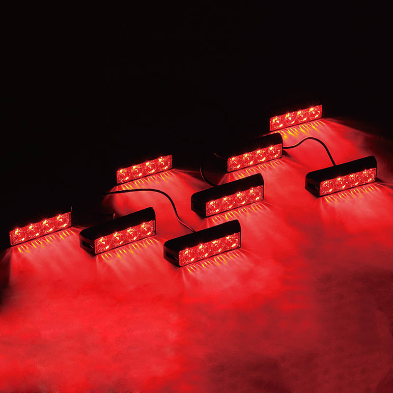 USA ONLY Red G1 Series 8 LED Hide A Way Emergency Strobe Light Set