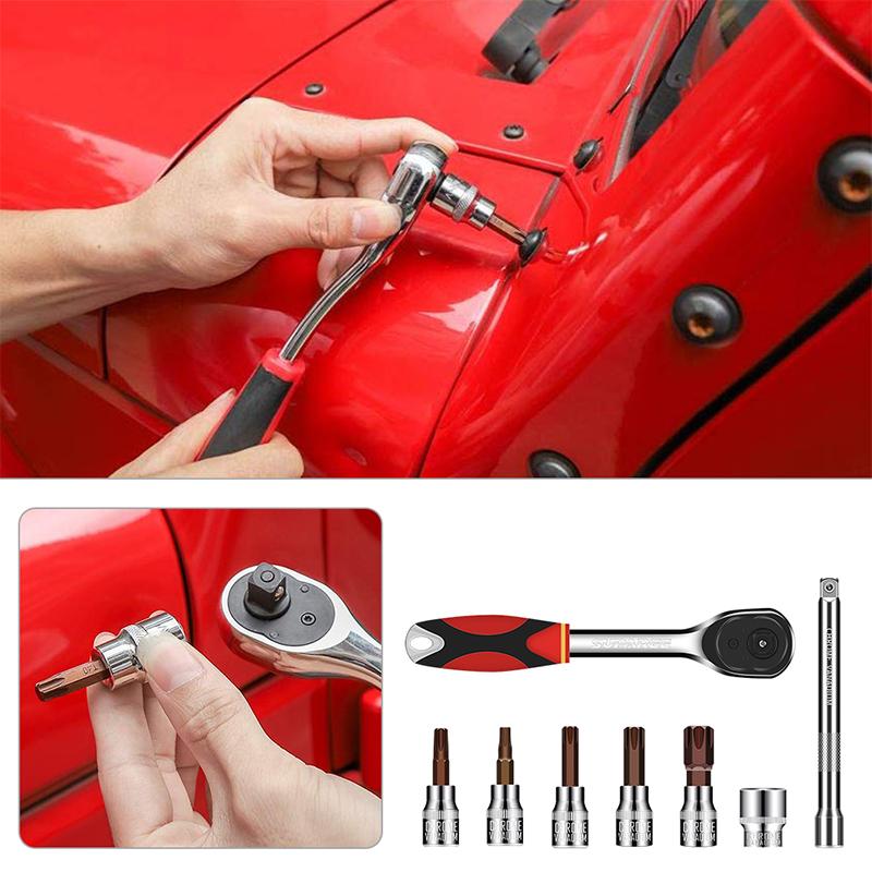 Universal Socket Wrench Kit Hardtop Door Removal Torx Tool Sets for 1997-2020 Jeep Wrangler TJ CJ LJ JK JKU JL JT Rubicon Sahara Sports