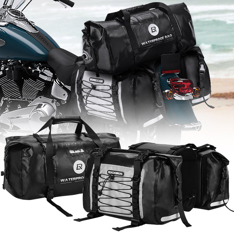 Waterproof Motorcycle Saddlebags & Tail Bag Combo