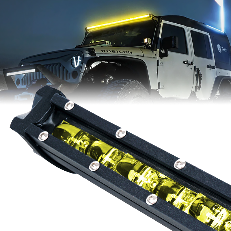 Yellow Flood Beam LED Light Bar