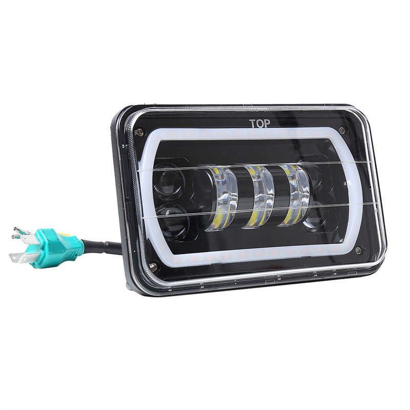 4x6 inch LED Headlights Hi-Lo Beam With RGB Angle Eyes For Offroad, Trucks, Ford - LED Factory Mart