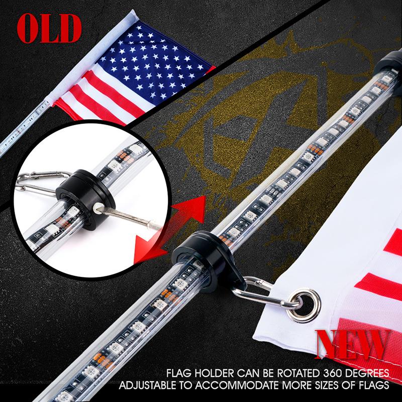 Single 7 Color LED Flag Pole Antenna Whip Lights