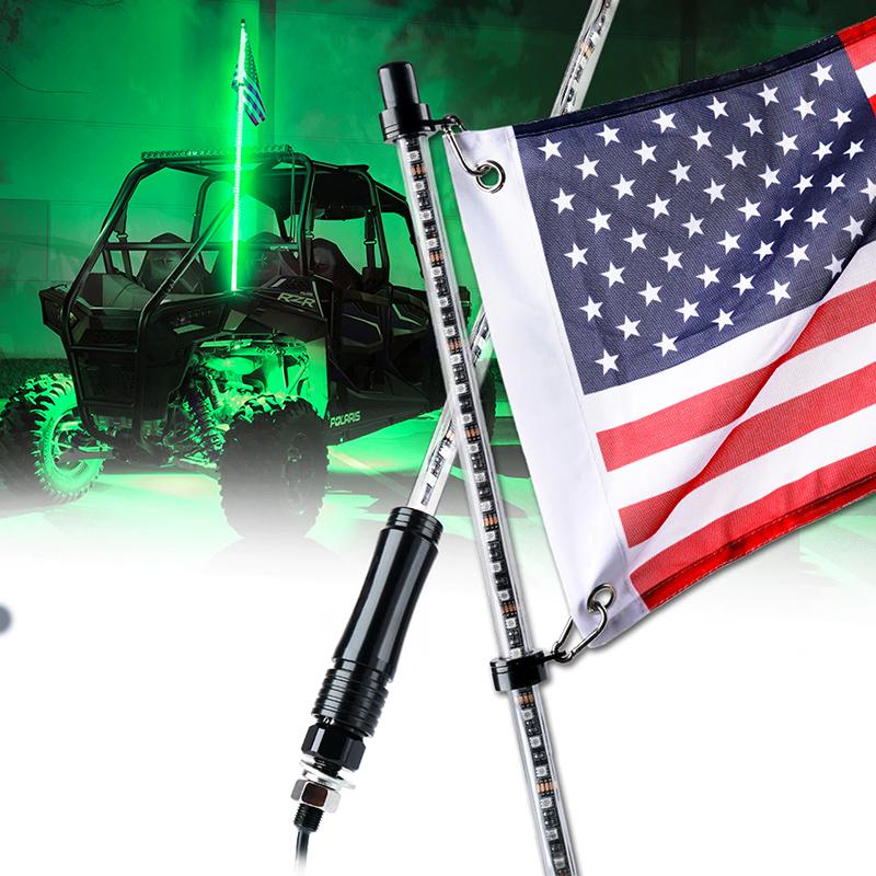 Single 7 Color LED Flag Pole Antenna Whip Lights