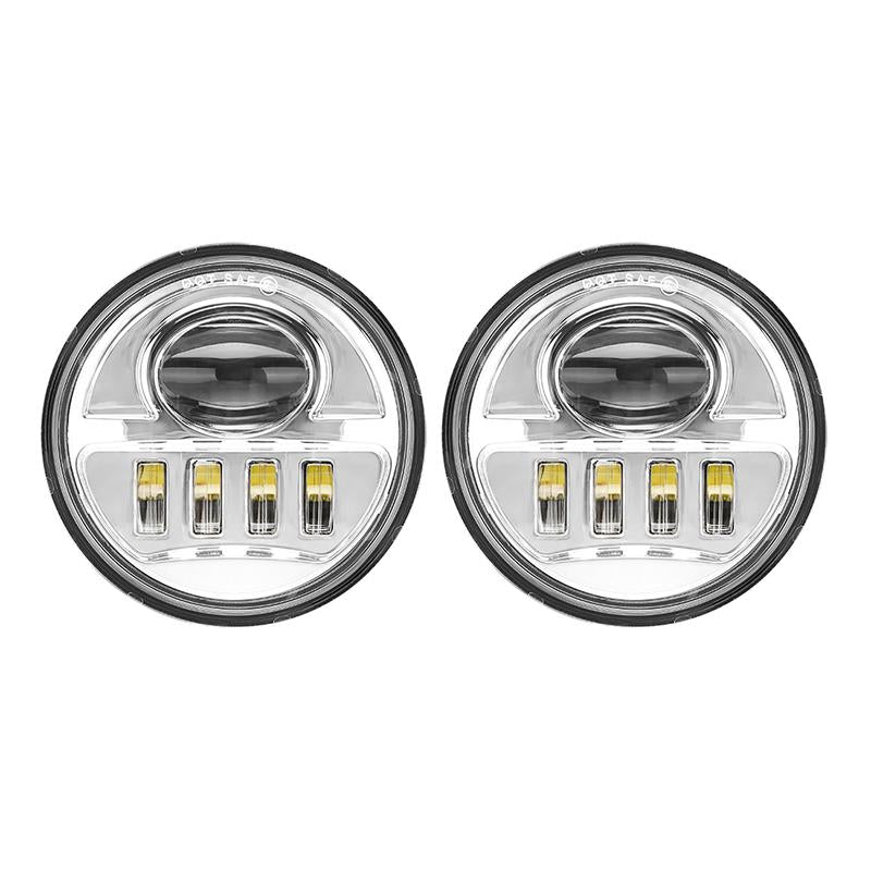 7" LED Headlight With Hi/Lo Beam Blue/White Halo DRL + 4.5'' LED Passing Lamps Combo for Indian Motorcycles