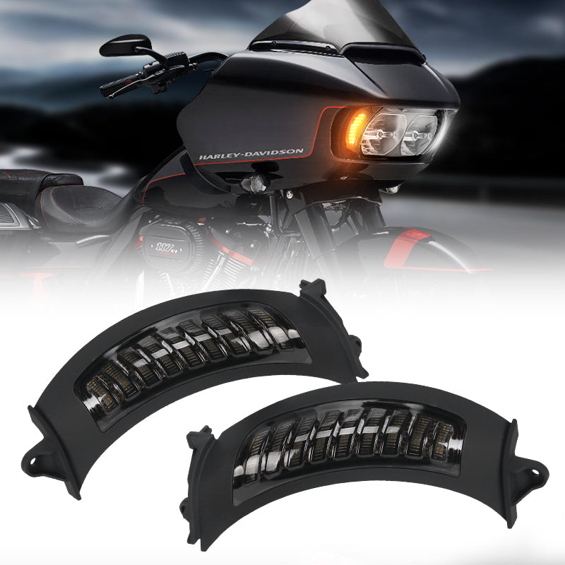 Amber/White LED Running Turn Signal Lights For Road Glide 2015-2020