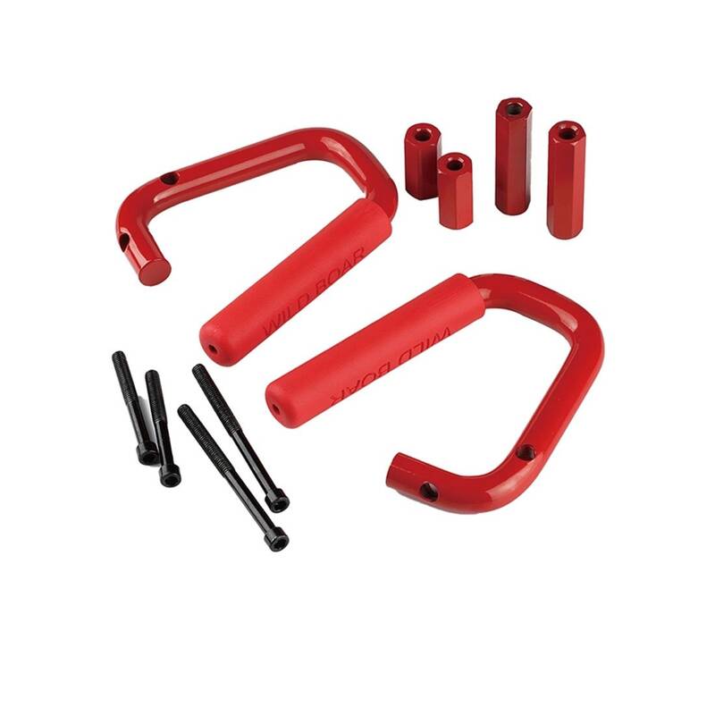 2007-2018 Jeep Wrangler Red Front And Rear Grab Handles