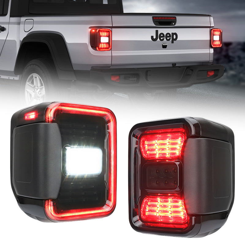 JT Mega Bundle - 9" LED RGB Halo Headlights, RGB Fogs, Tail Lights For Jeep Gladiator JT