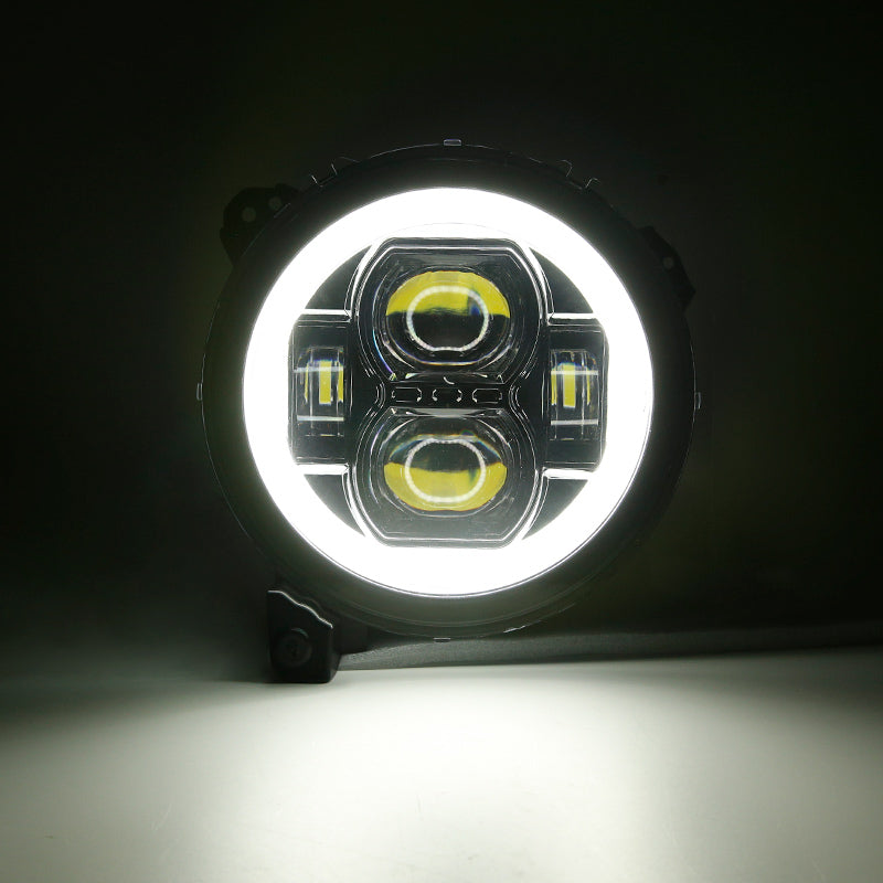 9" Halo LED Headlights With DRL & Amber Turn Signals & LED Halo Fog Lights For 2018+ Jeep Wrangler JL And Gladiator JT