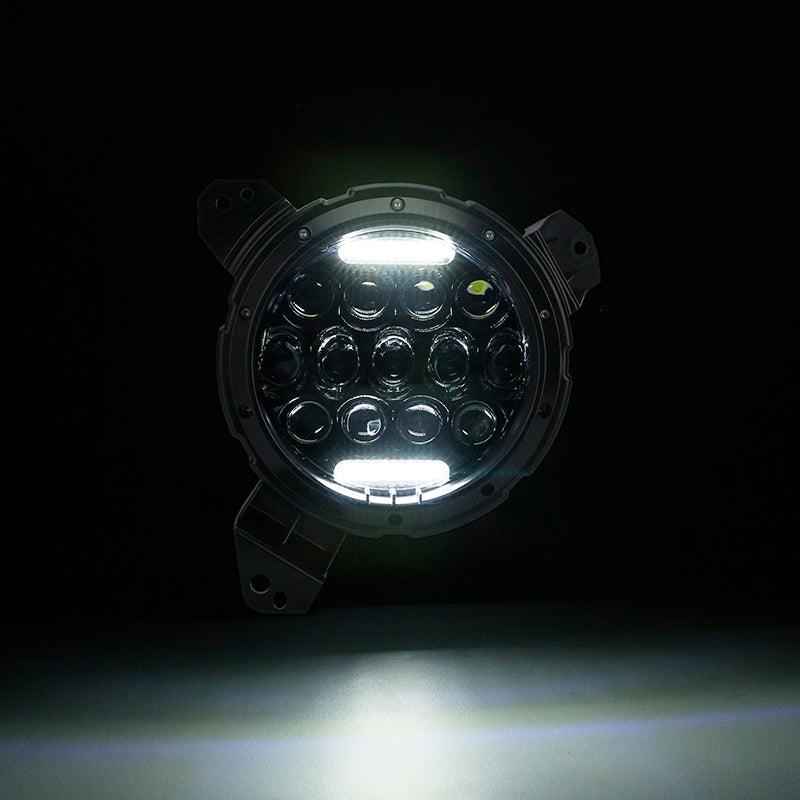 75W CREE LED Headlight DRL Hi/Lo Beam+9" headlight bracket