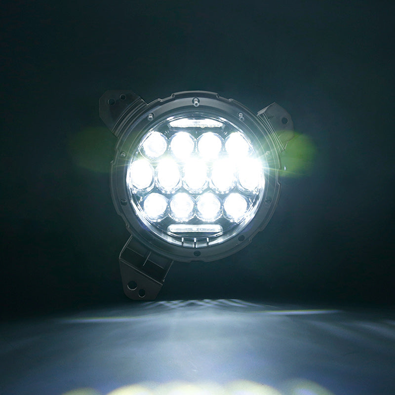 75W CREE LED Headlight DRL Hi/Lo Beam+9" headlight bracket