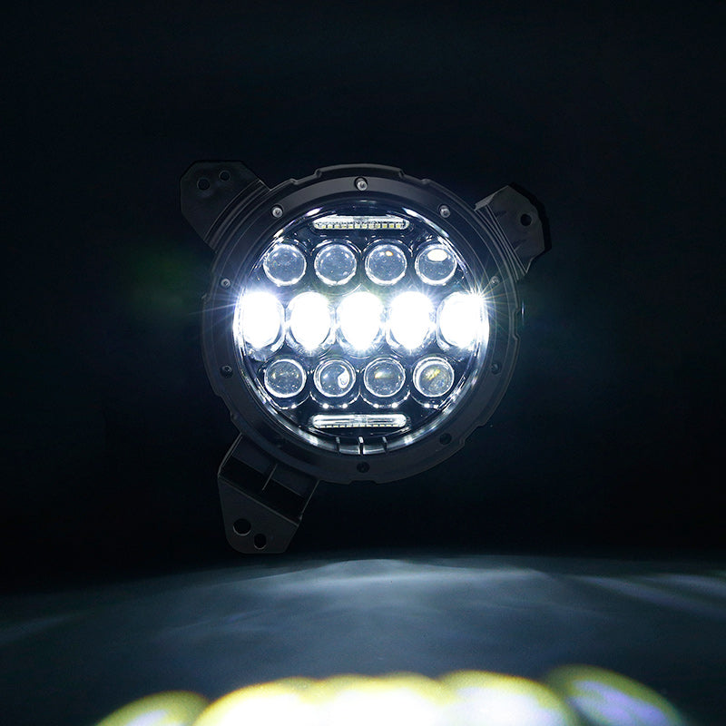 75W CREE LED Headlight DRL Hi/Lo Beam+9" headlight bracket