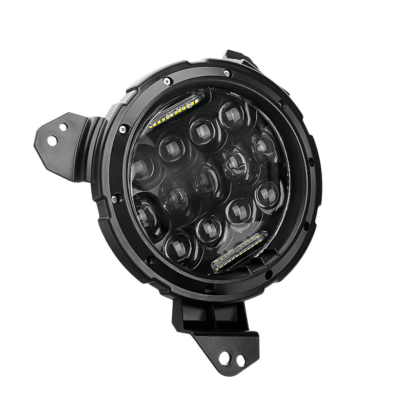 75W CREE LED Headlight DRL Hi/Lo Beam+9" headlight bracket