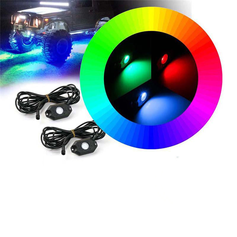 8 Pcs Bluetooth Multi-Color RGB LED Rock Lights