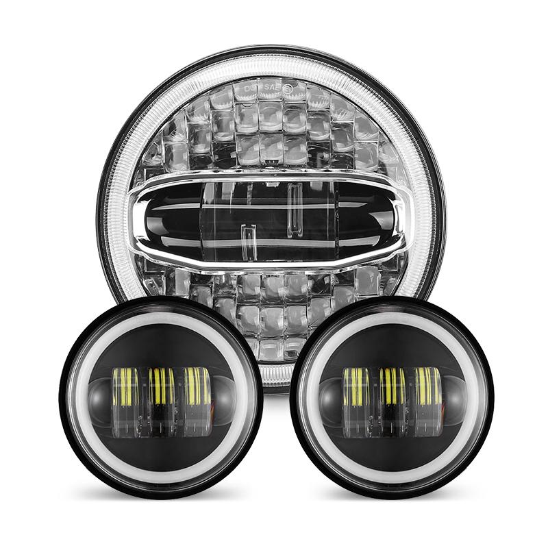 Indian Motorcycle LED Headlight With Halo DRL + Passing Lights 