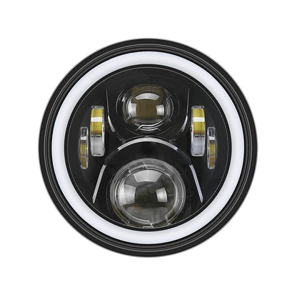 LED RGB Color Changing Halo Headlight with Amber Turn Signal + Fog Light Kit Combo For 2007-2018 Jeep Wrangler JK - LED Factory Mart