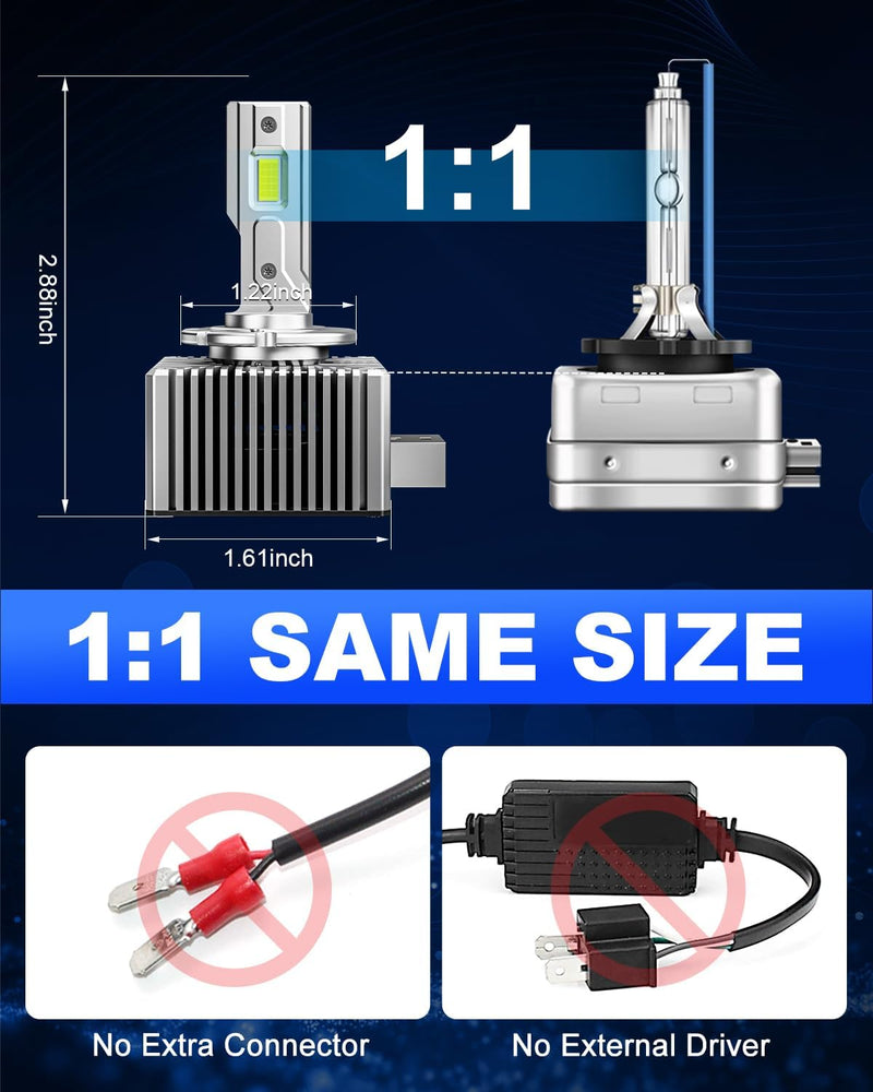 SUPAREE New D1S D1R D1C LED Headlight Bulbs Plug and