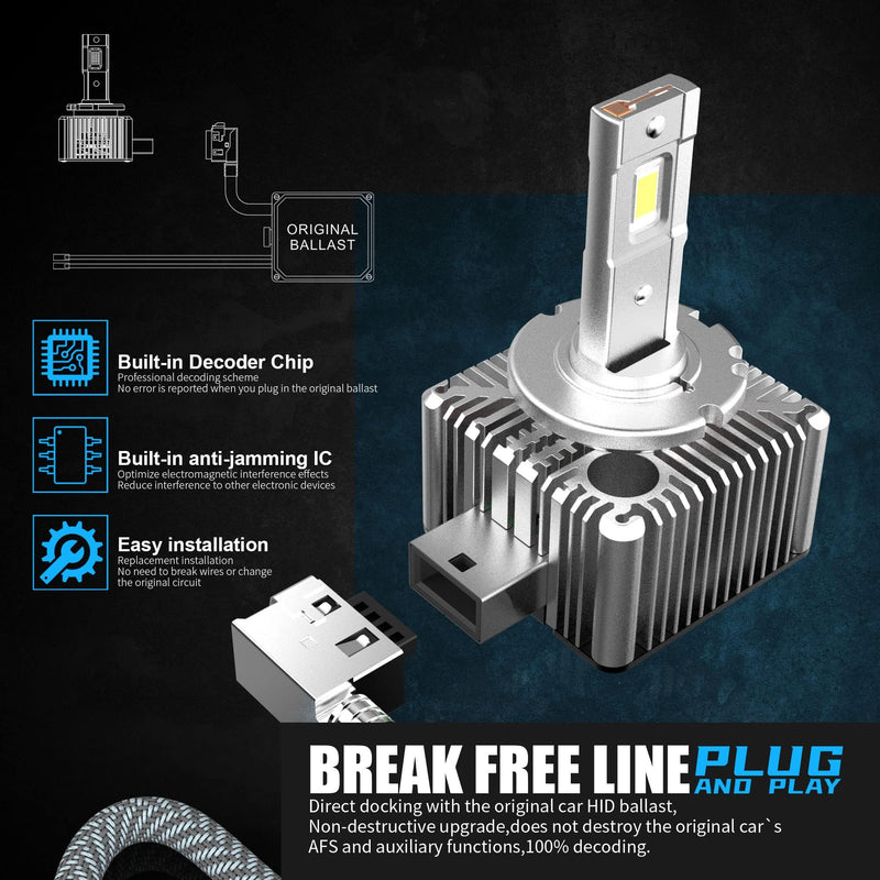 D1S D1R LED Headlight Bulbs Bright LED Conversion Kits