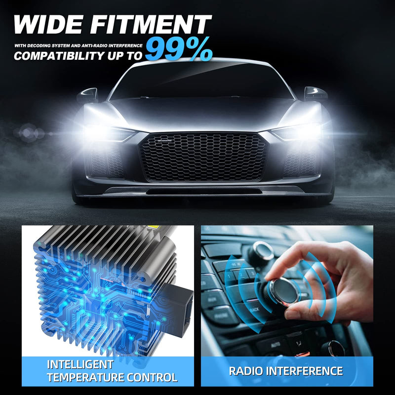 D1S D1R D1C LED Headlight Bulbs Plug and Play