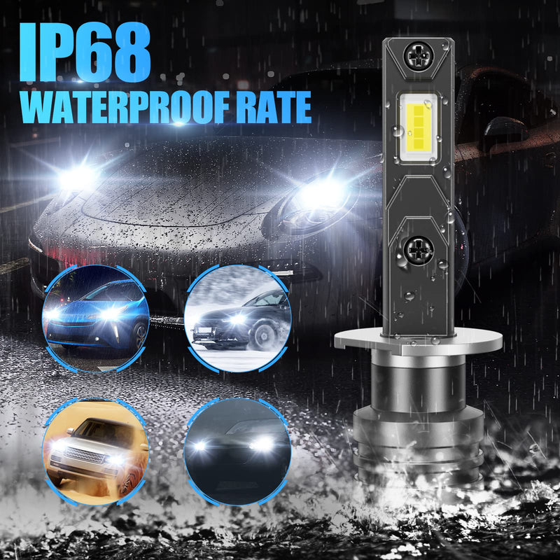 H1 LED Headlight Bulb with 20000 Lumen Cool White