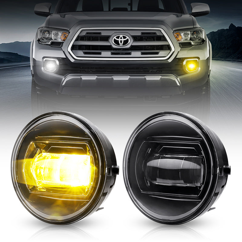 Roxmad LED Fog Lights Switchback with White & Amber Color For 2005-2011 Tacoma 2007-2012 Tundra